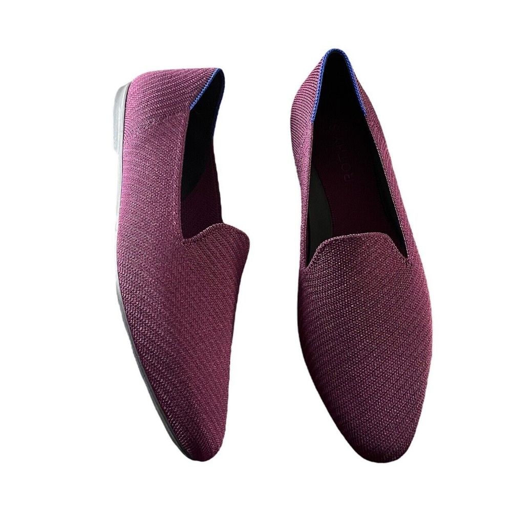Rothy’s The Almond Loafer In Plum Twill
